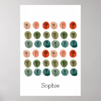 Poster Motif Doodle Aquarelle