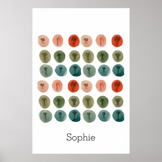 Poster Motif Doodle Aquarelle (Devant)