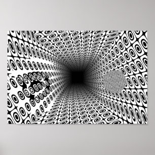 Poster Motif d'OP Art Géométrique du Tunnel Ramanujan Qua