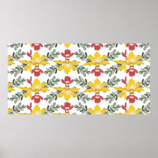 Poster motif d'orchidée (Devant)