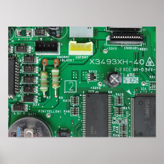 Poster motif d'ordinateur de carte à circuit électronique (Devant)