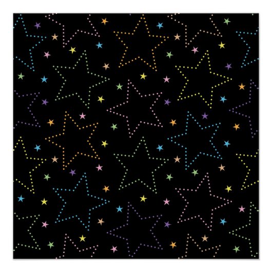 Poster Motif du ciel de nuit étoilé (Devant)