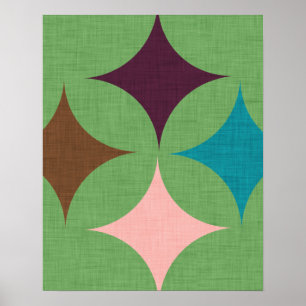 Poster Motif du milieu du siècle de Star Diamond