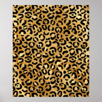 Motif Empreinte de léopard en or et noir