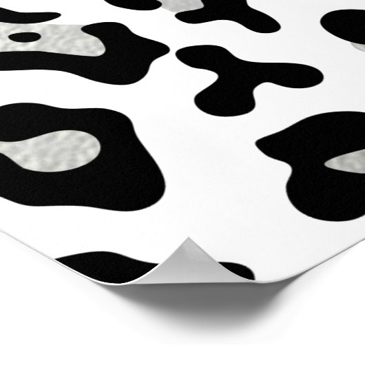 Poster Motif Empreinte de léopard noir Faux Silver Foil (Coin)