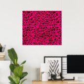 Poster Motif empreinte de léopard rose Neon (Bureau à domicile)