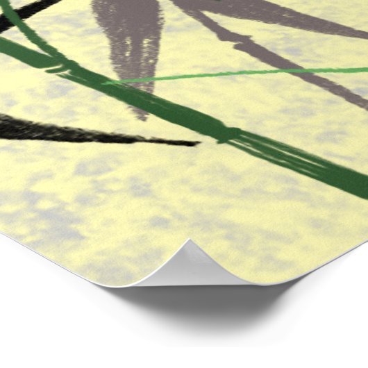 Poster Motif en bambou, Feuilles en bambou, pousses en ba (Coin)