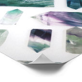 Poster Motif en cristal Fluorite vert tendance (Coin)
