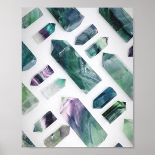 Poster Motif en cristal Fluorite vert tendance
