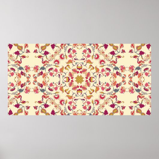 Poster Motif en dentelle ornementale, arrière - plan circ (Devant)