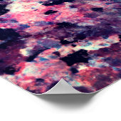 Poster Motif en marbre de granit turquoise, rose et noir (Coin)