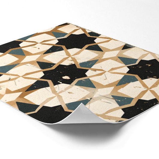 Poster Motif en mosaïque arabe foncé (Coin)