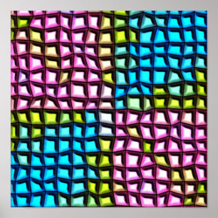 Poster Motif en mosaïque brillante