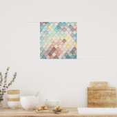 Poster Motif en mosaïque colorée (Cuisine)