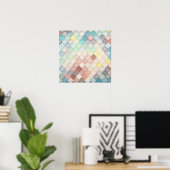 Poster Motif en mosaïque colorée (Bureau à domicile)