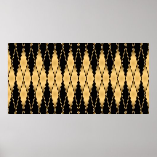 Poster Motif en or et noir sans couture (Devant)