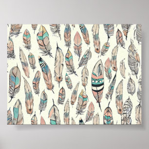 Poster Motif en plumes de Bohême