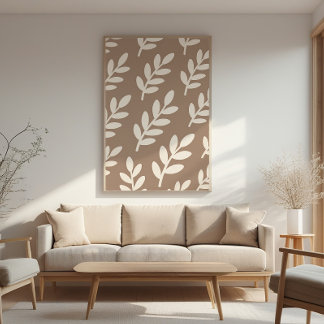 Poster Motif en silhouette feuille - Zen Minimal Wall Art