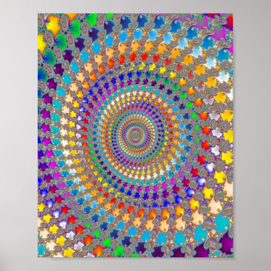 Poster Motif en spirale coloré (Devant)