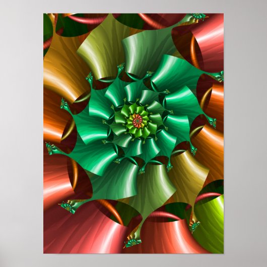 Poster Motif en spirale multicolore (Devant)