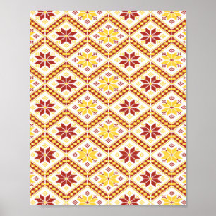 Poster motif en tissu floral