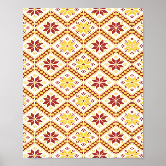 Poster motif en tissu floral (Devant)