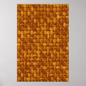 Poster Motif en tissu marron clair, filet en osier, rotin (Devant)