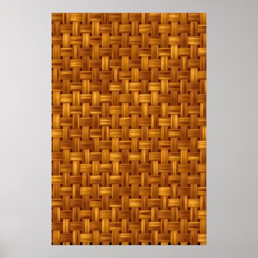 Poster Motif en tissu marron clair, filet en osier, rotin (Devant)