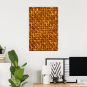 Poster Motif en tissu marron clair, filet en osier, rotin (Bureau à domicile)