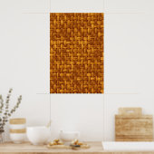Poster Motif en tissu marron clair, filet en osier, rotin (Cuisine)