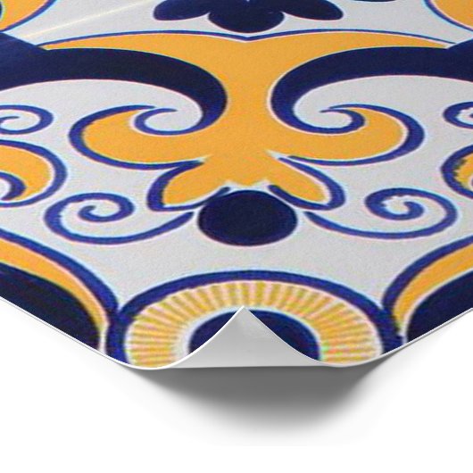 Poster Motif en tuiles portugaises (Coin)