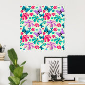 Poster Motif esthétique papillon et fleur (Bureau à domicile)