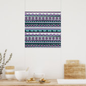 Poster Motif ethnique pourpre (Cuisine)