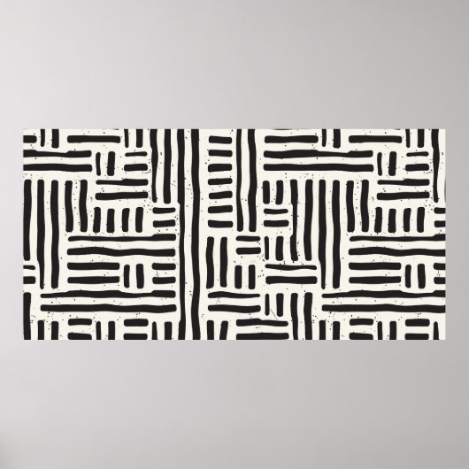 Poster Motif extensible à la main et continu avec lignes (Devant)