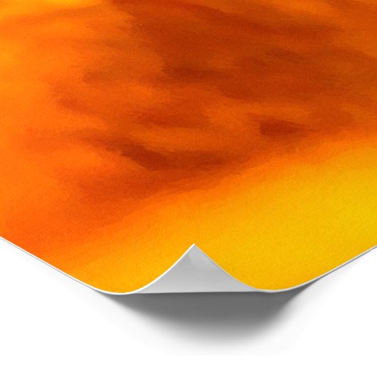 Poster Motif Feu Et Flames (Coin)