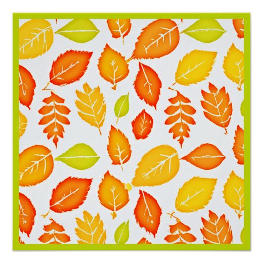 Poster Motif Feuille coloré (Devant)