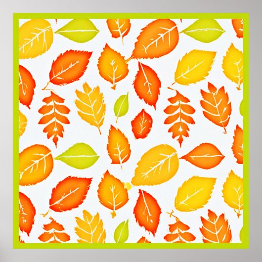 Poster Motif Feuille coloré (Devant)