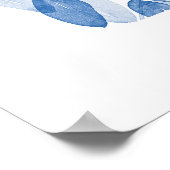 Poster Motif Feuille d'aquarelle bleu (Coin)