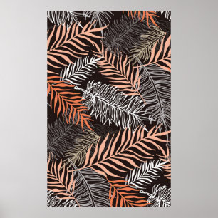 Poster Motif feuille de doodle à main