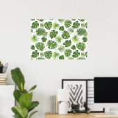 Poster Motif Feuille élégant Green Tropical (Bureau à domicile)