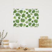 Poster Motif Feuille élégant Green Tropical (Cuisine)