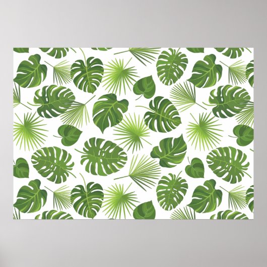 Poster Motif Feuille élégant Green Tropical (Devant)