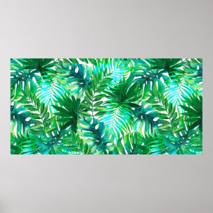 Poster Motif feuille tropical