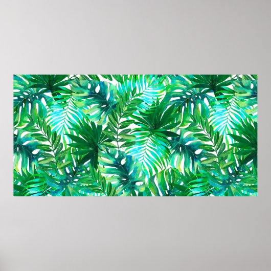 Poster Motif feuille tropical (Devant)
