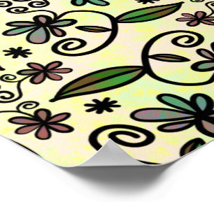 Poster Motif Feuille vert