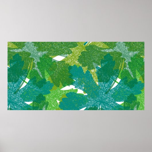 Poster Motif feuille vert transparent (Devant)