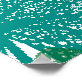 Poster Motif feuille vert transparent (Coin)