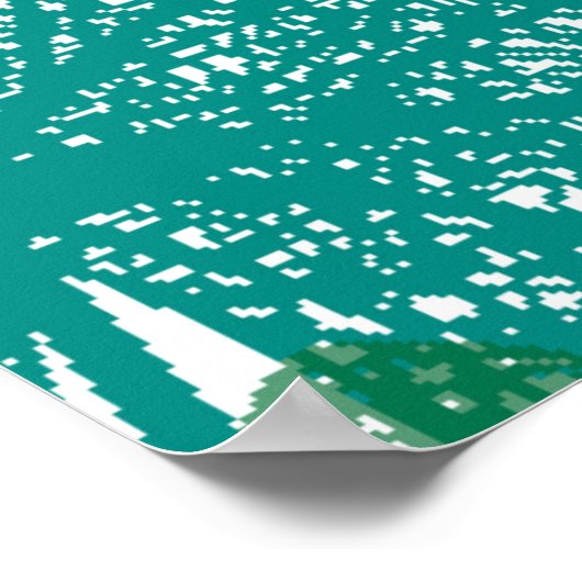 Poster Motif feuille vert transparent (Coin)