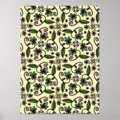 Poster Motif Feuilles Vertes (Devant)