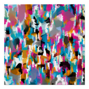 Poster Motif feuillu brillant abstrait